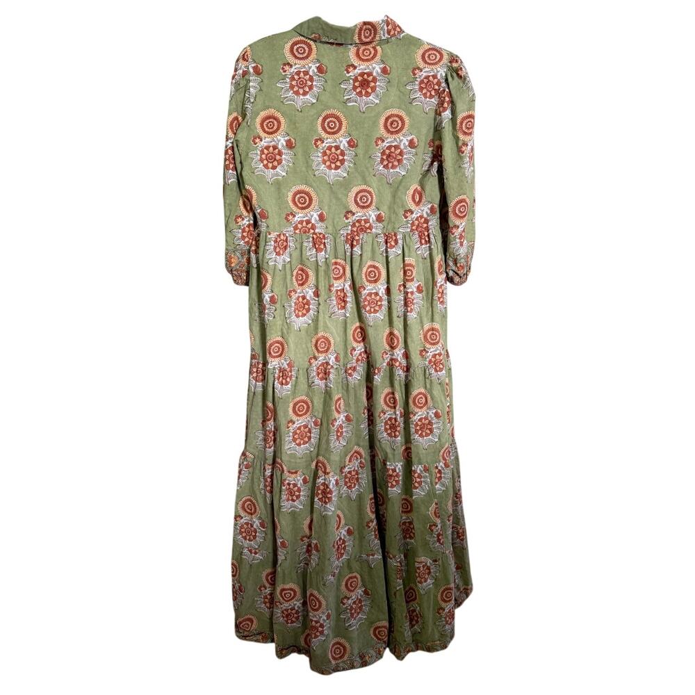 Victoria Dunn 100% Cotton Button Up Bust Maxi Dress Size M - Picture 4 of 6